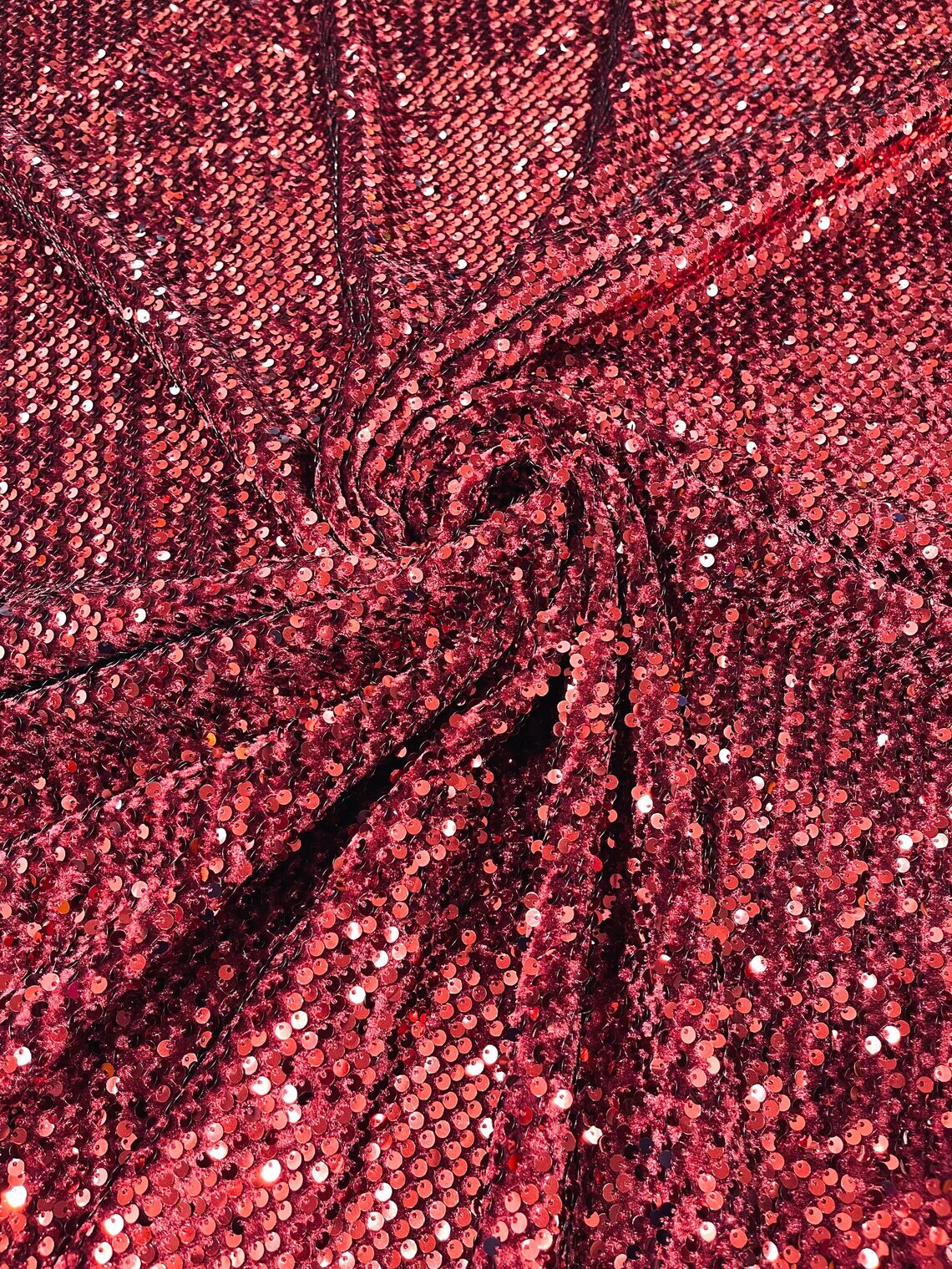 Cranberry Luxury Stretch Velvet Fabric _ Spandex Fabric
