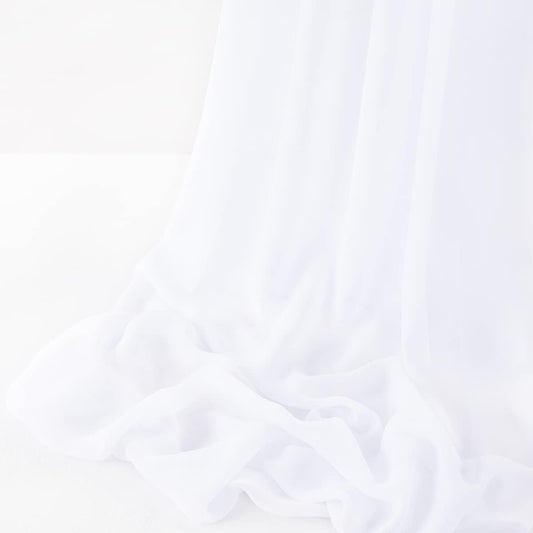 Chiffon Fabric - Polyester Soft Light Weight, Sheer, See Through Chiffon Fabric Sold By The Yard. White