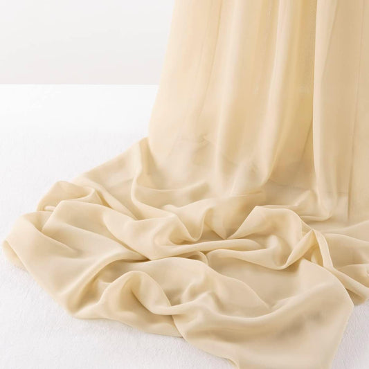 Chiffon Fabric - Polyester Soft Light Weight, Sheer, See Through Chiffon Fabric Sold By The Yard. Champagne