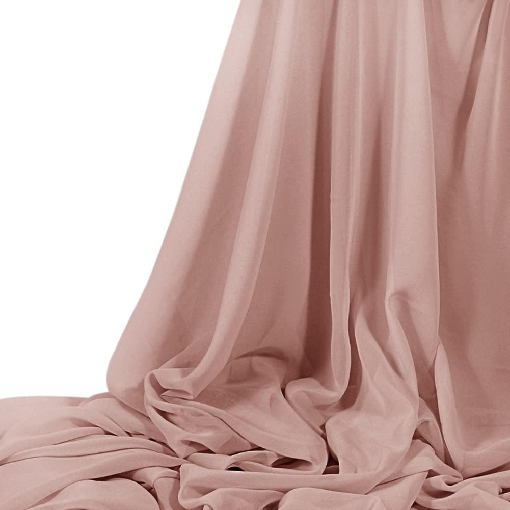 Chiffon Fabric - Polyester Soft Light Weight, Sheer, See Through Chiffon Fabric Sold By The Yard. Dusty Rose