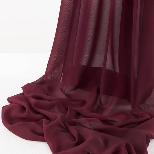 Chiffon Fabric - Polyester Soft Light Weight, Sheer, See Through Chiffon Fabric Sold By The Yard. Burgundy