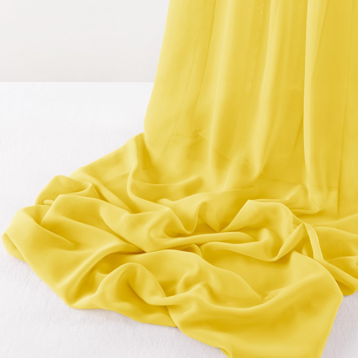 Chiffon Fabric - Polyester Soft Light Weight, Sheer, See Through Chiffon Fabric Sold By The Yard. Yellow