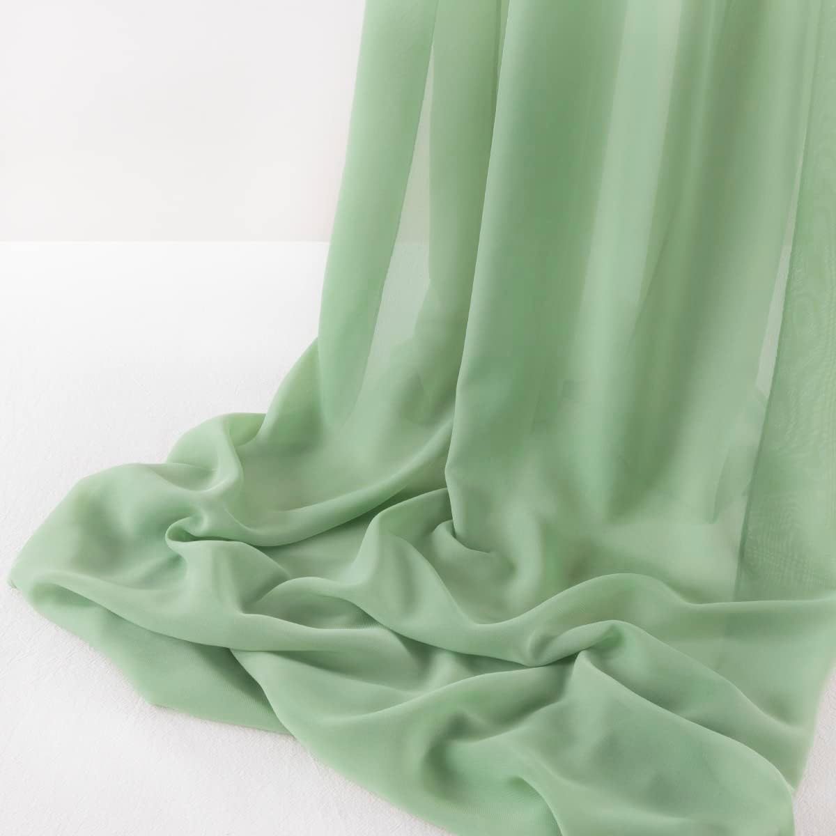 Chiffon Fabric - Polyester Soft Light Weight, Sheer, See Through Chiffon Fabric Sold By The Yard. Sage