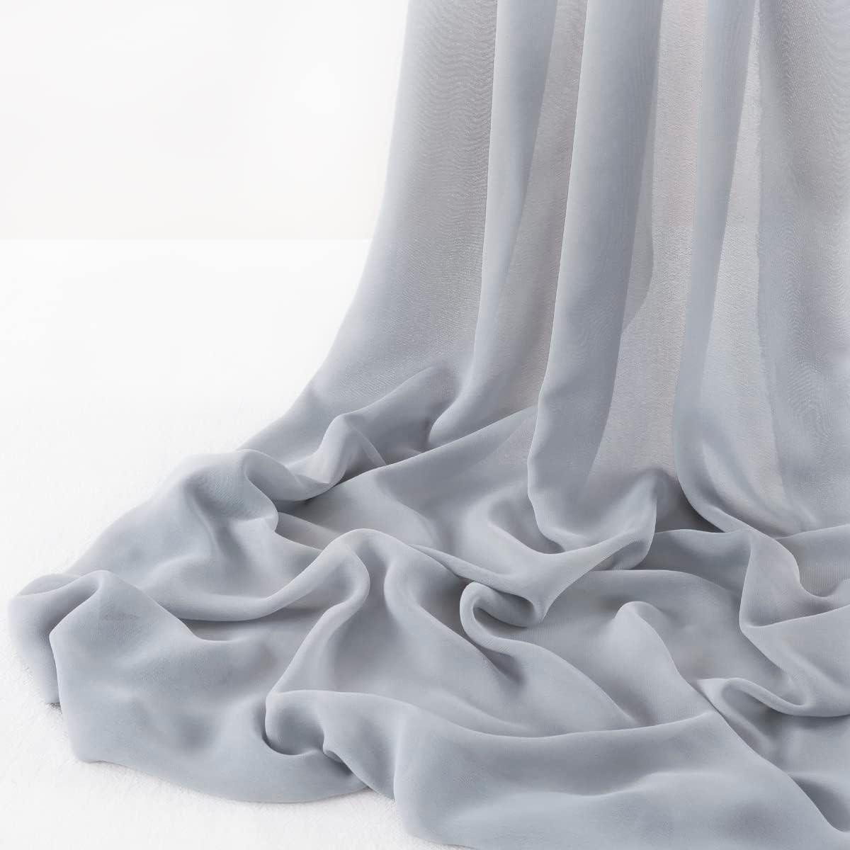 Chiffon Fabric - Polyester Soft Light Weight, Sheer, See Through Chiffon Fabric Sold By The Yard. Gray