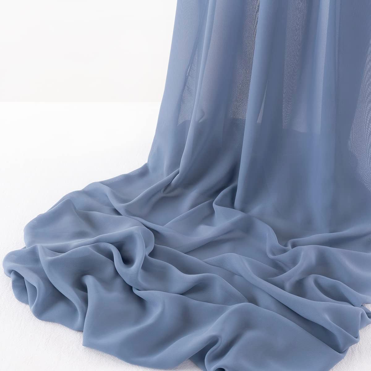 Chiffon Fabric - Polyester Soft Light Weight, Sheer, See Through Chiffon Fabric Sold By The Yard. Dusty Blue