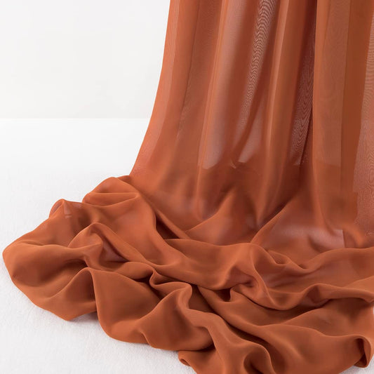 Chiffon Fabric - Polyester Soft Light Weight, Sheer, See Through Chiffon Fabric Sold By The Yard. Terracota