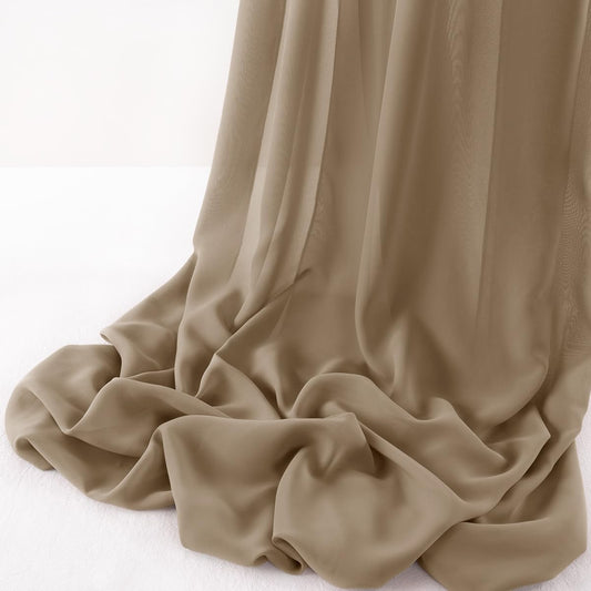 Chiffon Fabric - Polyester Soft Light Weight, Sheer, See Through Chiffon Fabric Sold By The Yard. Taupe