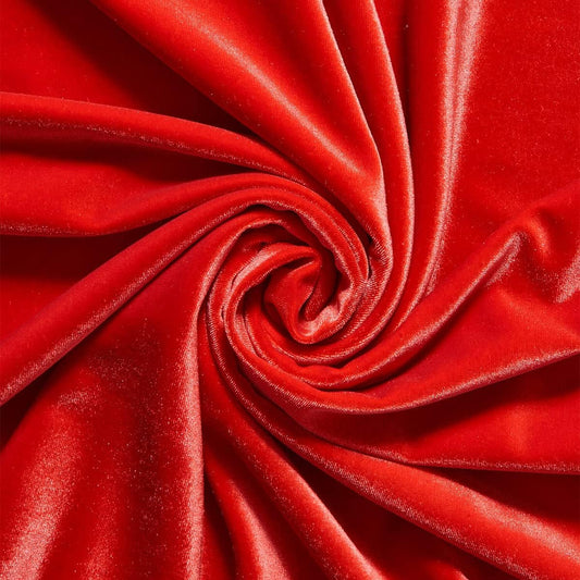 SPANDEX VELVET - Stretch Velvet Fabric for Sewing Apparel Costumes Craft, - RED - By The Yard.