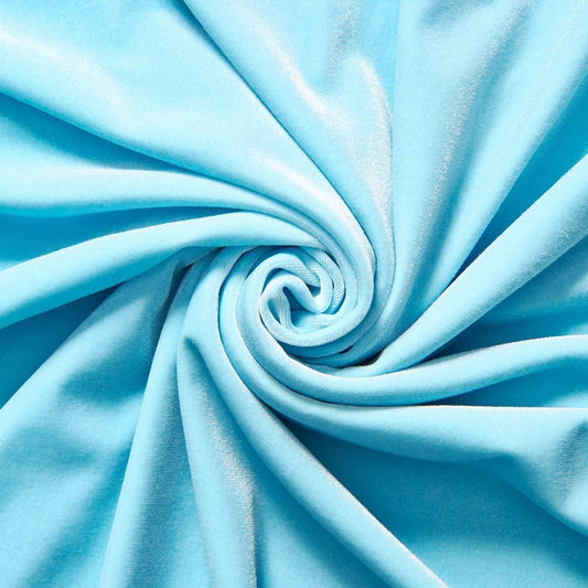 SPANDEX VELVET - Stretch Velvet Fabric for Sewing Apparel Costumes Craft, - LT BLUE - By The Yard.