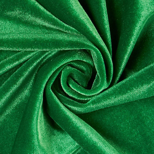 SPANDEX VELVET - Stretch Velvet Fabric for Sewing Apparel Costumes Craft, - KELLY - By The Yard.