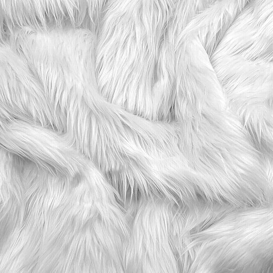 Shaggy Faux Fur Fabric - WHITE - Sold By Yard - 60" Width For Coats Costumes Scarfs Rugs Crafts Decor - Quilting, Pillows, Throws,