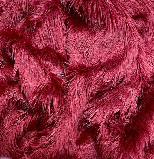 Shaggy Faux Fur Fabric - BURGUNDY - Sold By Yard - 60" Width For Coats Costumes Scarfs Rugs Crafts Decor - Quilting, Pillows, Throws,