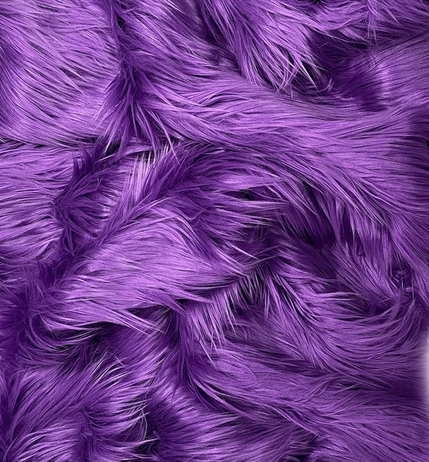 Shaggy Faux Fur Fabric - PURPLE - Sold By Yard - 60" Width For Coats Costumes Scarfs Rugs Crafts Decor - Quilting, Pillows, Throws,