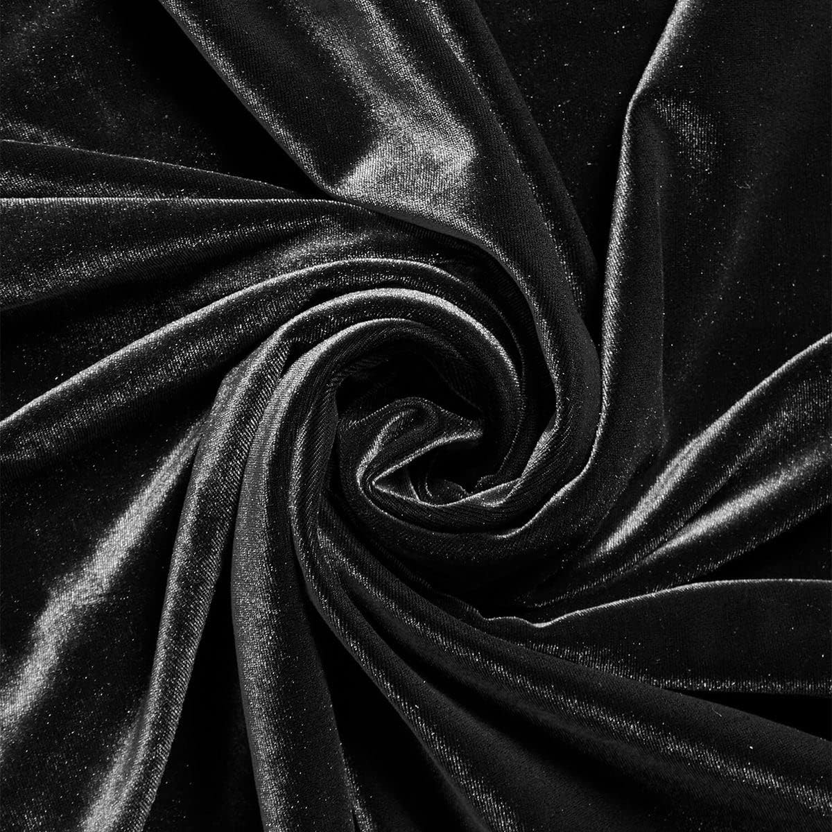 SPANDEX VELVET - Stretch Velvet Fabric for Sewing Apparel Costumes Craft, - BLACK - Sold By The Yard.