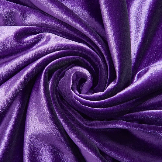 SPANDEX VELVET - Stretch Velvet Fabric for Sewing Apparel Costumes Craft, - PURPLE - Sold By The Yard.