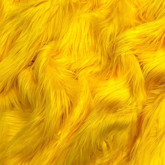 Shaggy Faux Fur Fabric - YELLOW - Sold By Yard - 60" Width For Coats Costumes Scarfs Rugs Crafts Decor - Quilting, Pillows, Throws,