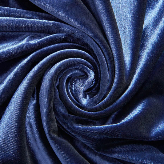 SPANDEX VELVET - Stretch Velvet Fabric for Sewing Apparel Costumes Craft, - NAVY - By The Yard.