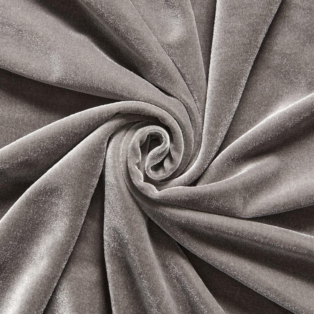 SPANDEX VELVET - Stretch Velvet Fabric for Sewing Apparel Costumes Craft, - SILVER - By The Yard.