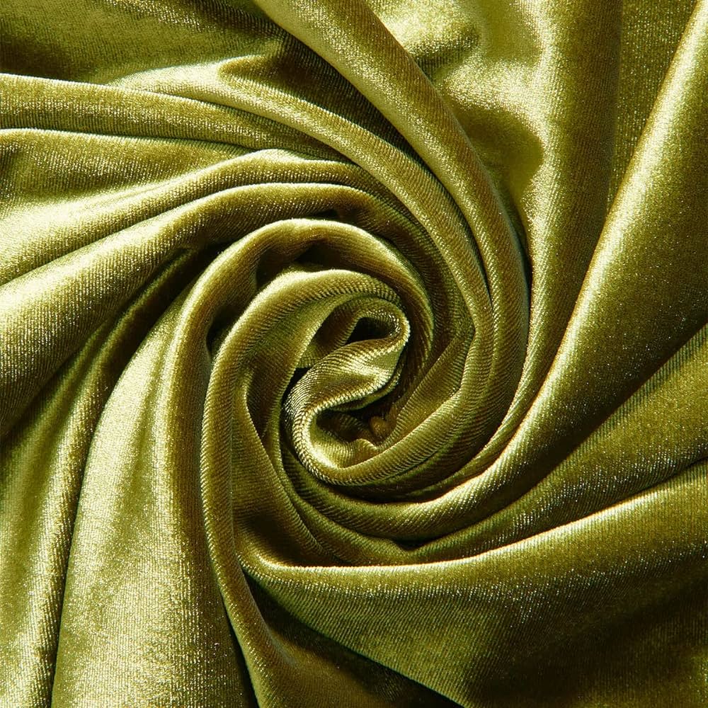 SPANDEX VELVET - Stretch Velvet Fabric for Sewing Apparel Costumes Craft, - OLIVE - Sold By The Yard.