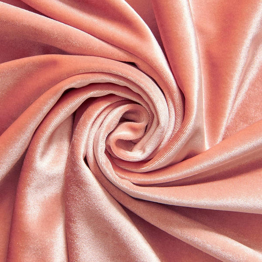 SPANDEX VELVET - Stretch Velvet Fabric for Sewing Apparel Costumes Craft, - PEACH - By The Yard.