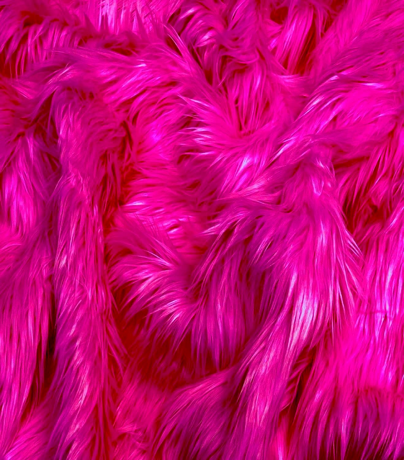 Shaggy Faux Fur Fabric - FUCHSIA - Sold By Yard - 60" Width For Coats Costumes Scarfs Rugs Crafts Decor - Quilting, Pillows, Throws,