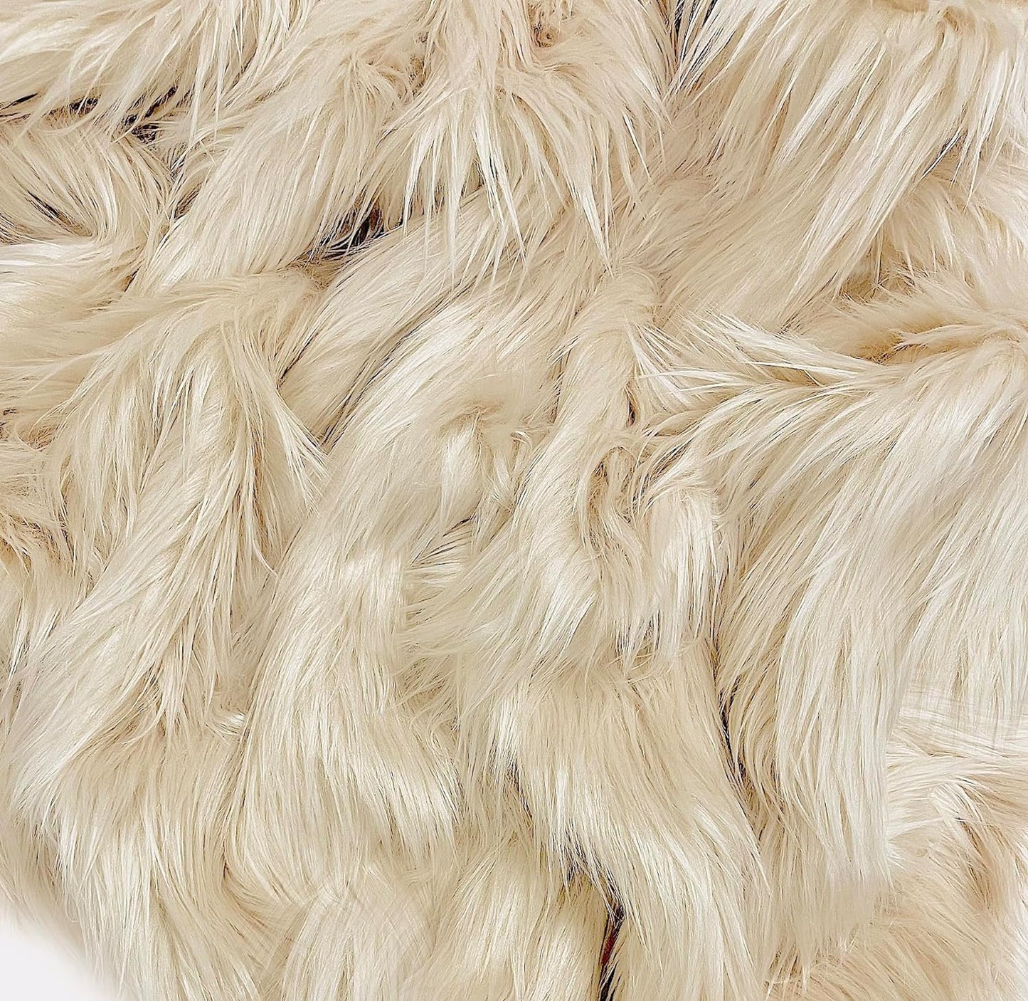 Shaggy Faux Fur Fabric - IVORY - Sold By Yard - 60" Width For Coats Costumes Scarfs Rugs Crafts Decor - Quilting, Pillows, Throws,