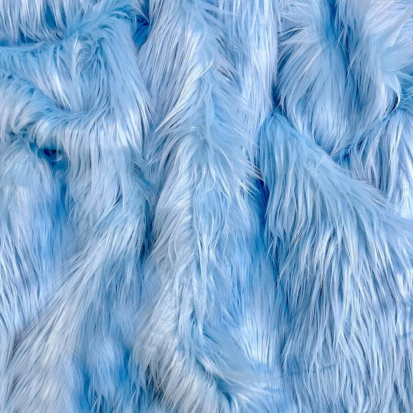 Shaggy Faux Fur Fabric - BABY BLUE - Sold By Yard - 60" Width For Coats Costumes Scarfs Rugs Crafts Decor - Quilting, Pillows, Throws,