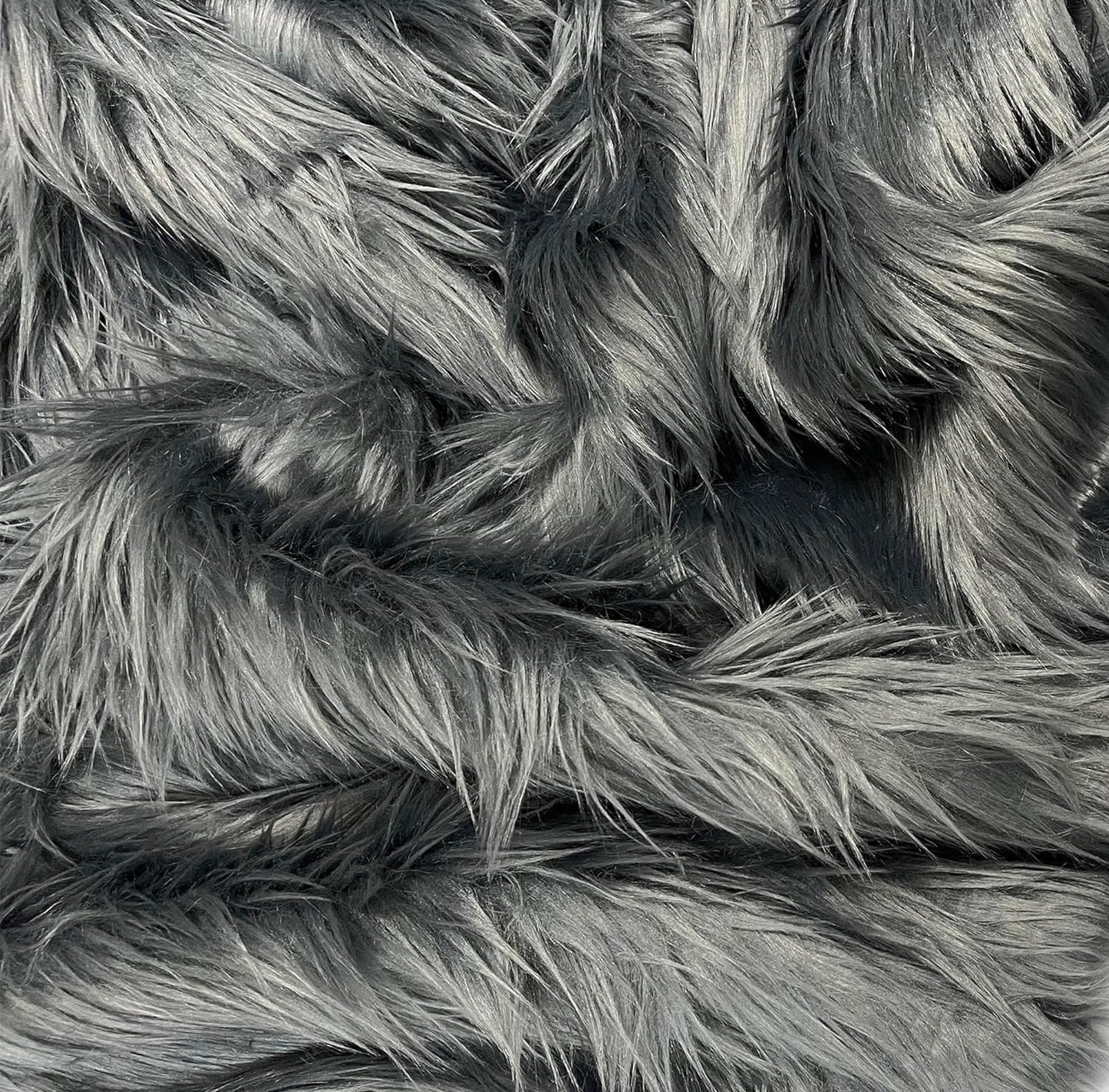 Shaggy Faux Fur Fabric - GRAY - Sold By Yard - 60" Width For Coats Costumes Scarfs Rugs Crafts Decor - Quilting, Pillows, Throws,