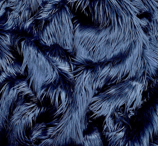 Shaggy Faux Fur Fabric - NAVY - Sold By Yard - 60" Width For Coats Costumes Scarfs Rugs Crafts Decor - Quilting, Pillows, Throws,