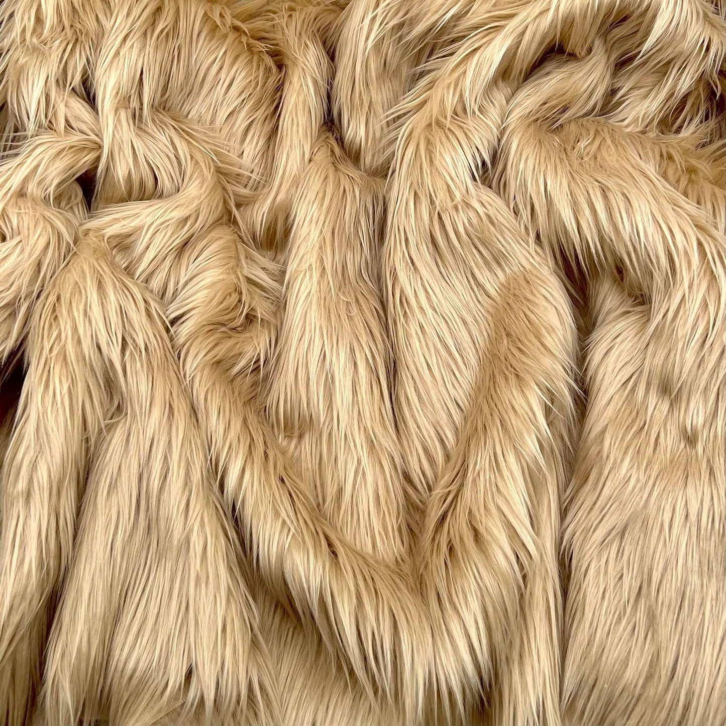 Shaggy Faux Fur Fabric - BEIGE - Sold By Yard - 60" Width For Coats Costumes Scarfs Rugs Crafts Decor - Quilting, Pillows, Throws,