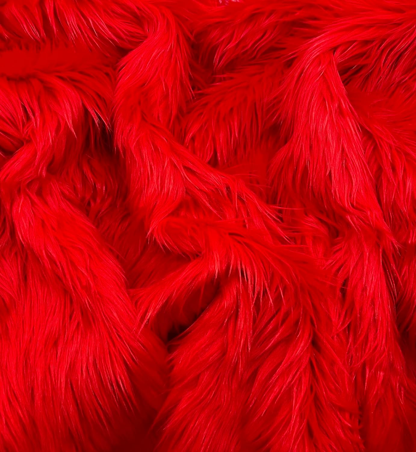 Shaggy Faux Fur Fabric - RED - Sold By Yard - 60" Width For Coats Costumes Scarfs Rugs Crafts Decor - Quilting, Pillows, Throws,