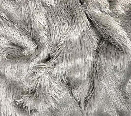 Shaggy Faux Fur Fabric - SILVER - Sold By Yard - 60" Width For Coats Costumes Scarfs Rugs Crafts Decor - Quilting, Pillows, Throws,