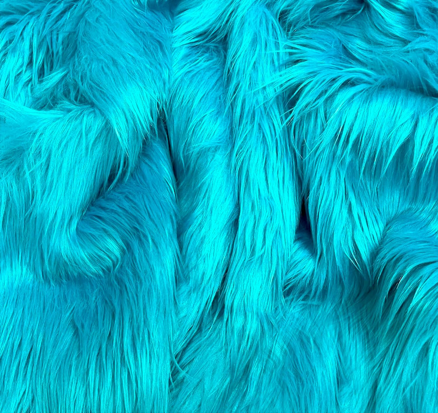 Shaggy Faux Fur Fabric - TURQUOISE - Sold By Yard - 60" Width For Coats Costumes Scarfs Rugs Crafts Decor - Quilting, Pillows, Throws,