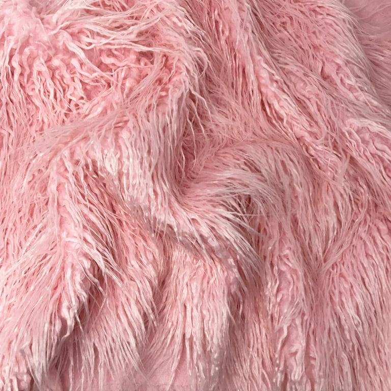 Mongolian Faux Fur Fabric - Sold By Yard - PINK - 60" Width For Coats Costumes Scarfs Rugs Crafts Decor - Quilting, Pillows, Throws,