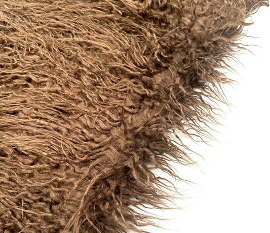 Mongolian Faux Fur Fabric - Sold By Yard - BROWN - 60" Width For Coats Costumes Scarfs Rugs Crafts Decor - Quilting, Pillows, Throws,