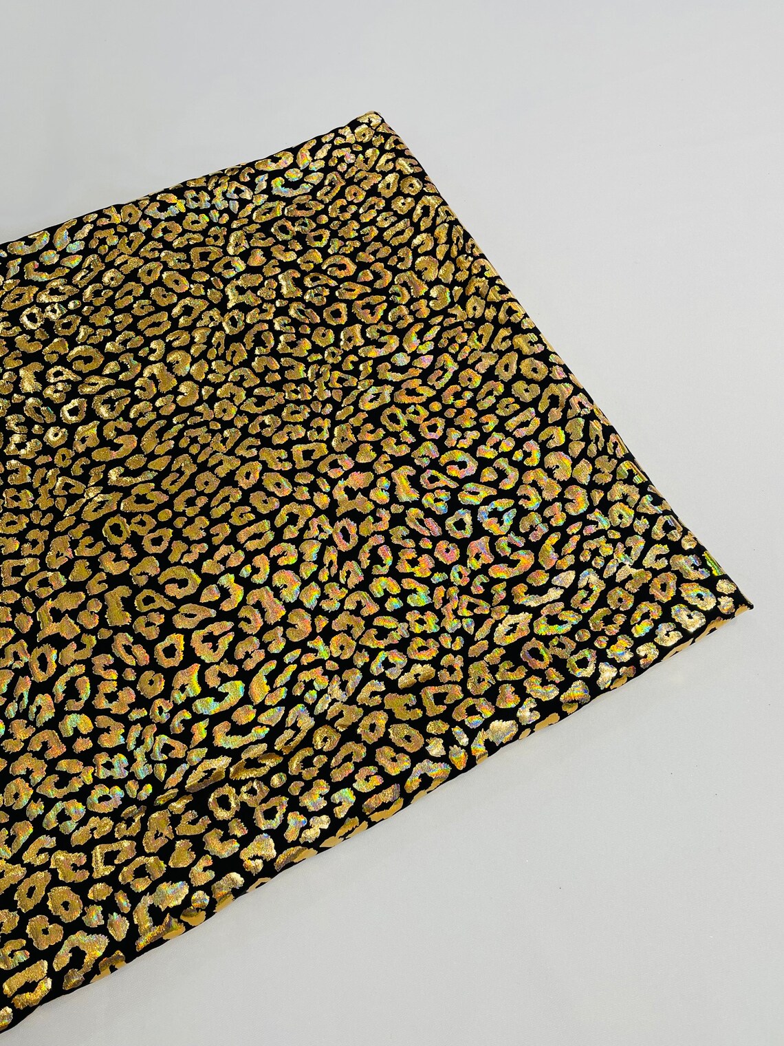 LEOPARD - Print Poly Spandex Fabric 4 Way Stretch - Sold By The Yard - GOLD - Ideal For Dostumes, Dresses, Leggings,