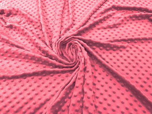 MINKY - Baby Blanket Crafts Decor Ultra Soft Cuddling - HOT PINK - Minky Dimple Dot Soft Cuddle Fabric - Craft Fabrics Sold by The Yard.