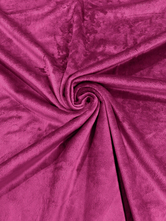 Minky Solid Baby Soft Fabric - FUCHSIA - Sold By Yard Baby Blanket Crafts Decor Soft Cuddling - Quilting, Baby Accessories, Pillows, Throws,