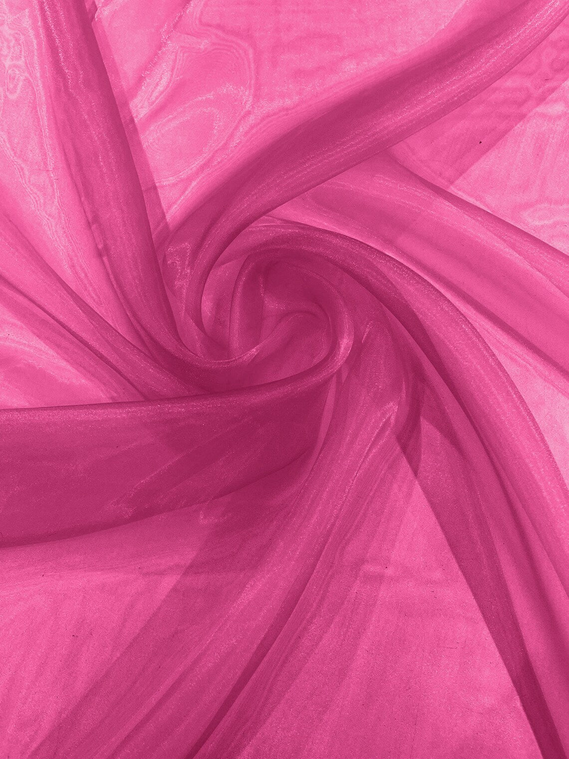 Polyester Soft Light Weight, Sheer - FUCHSIA - See Through Crystal Organza Fabric Sold By The Yard.