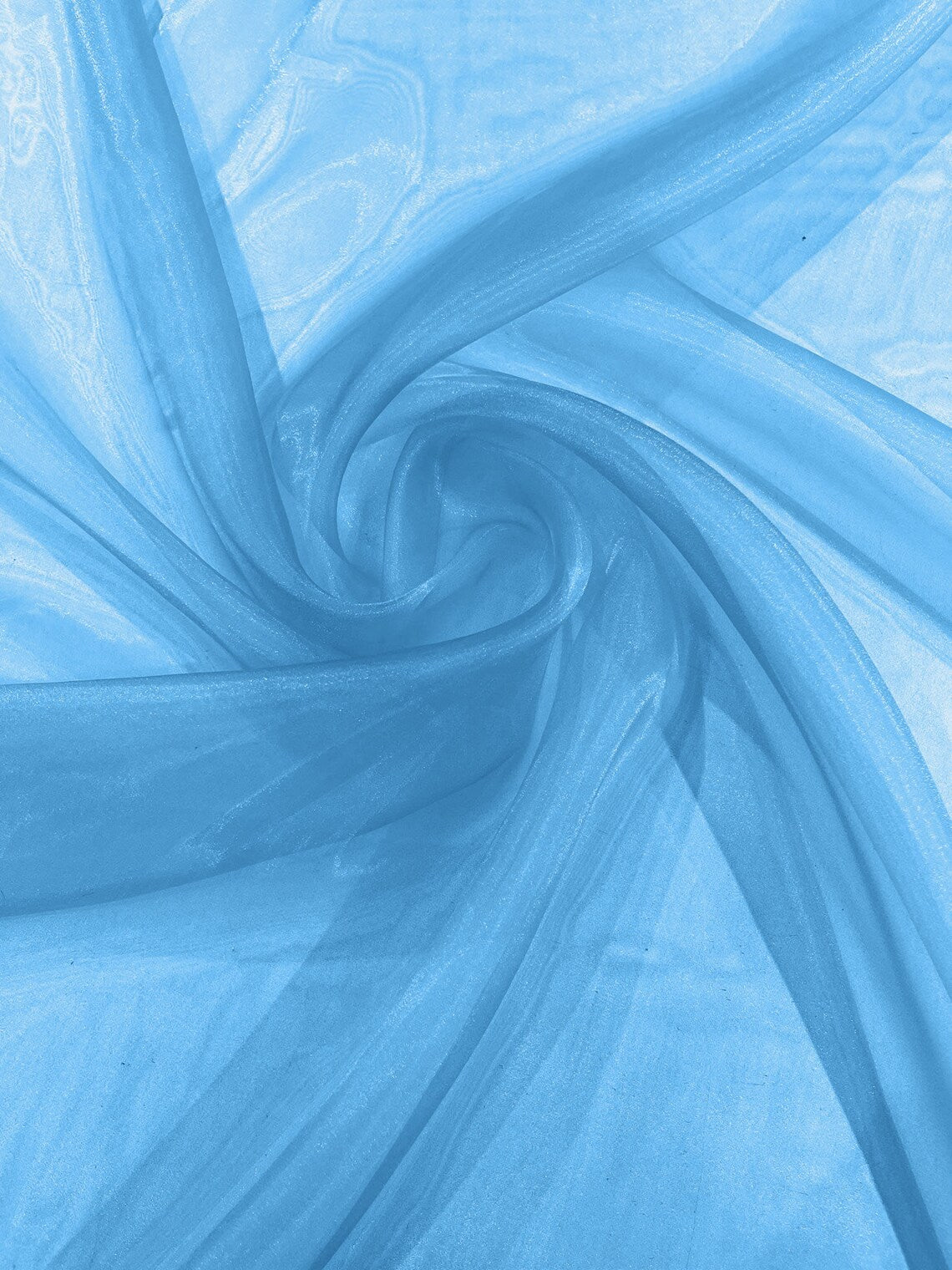 Polyester Soft Light Weight, Sheer - TURQUOISE - See Through Crystal Organza Fabric Sold By The Yard.