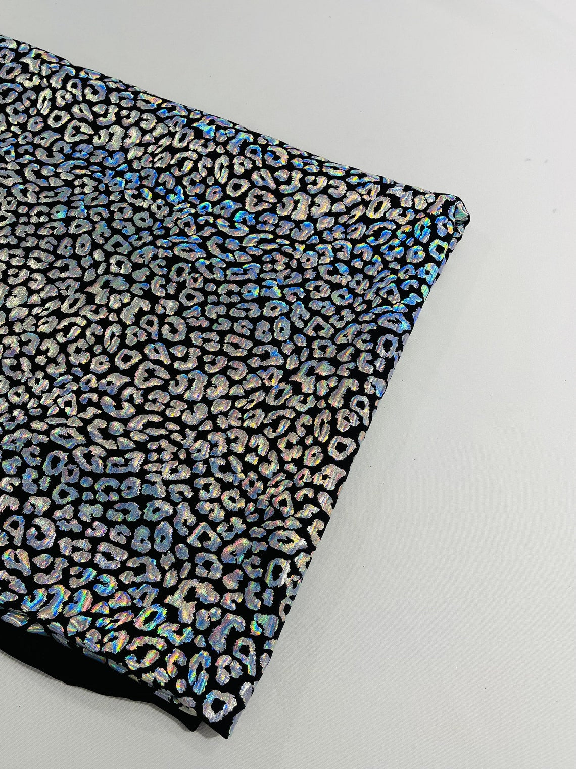 LEOPARD - Print Poly Spandex Fabric 4 Way Stretch - Sold By The Yard - SILVER - Ideal For Dostumes, Dresses, Leggings,