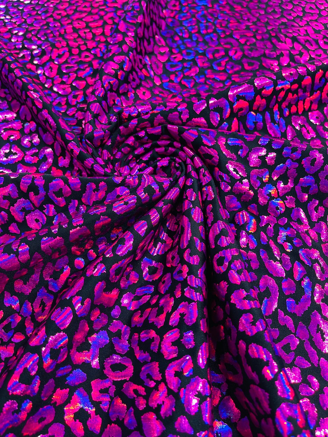 LEOPARD - Print Poly Spandex Fabric 4 Way Stretch - Sold By The Yard - FUCHSIA - Ideal For Dostumes, Dresses, Leggings,