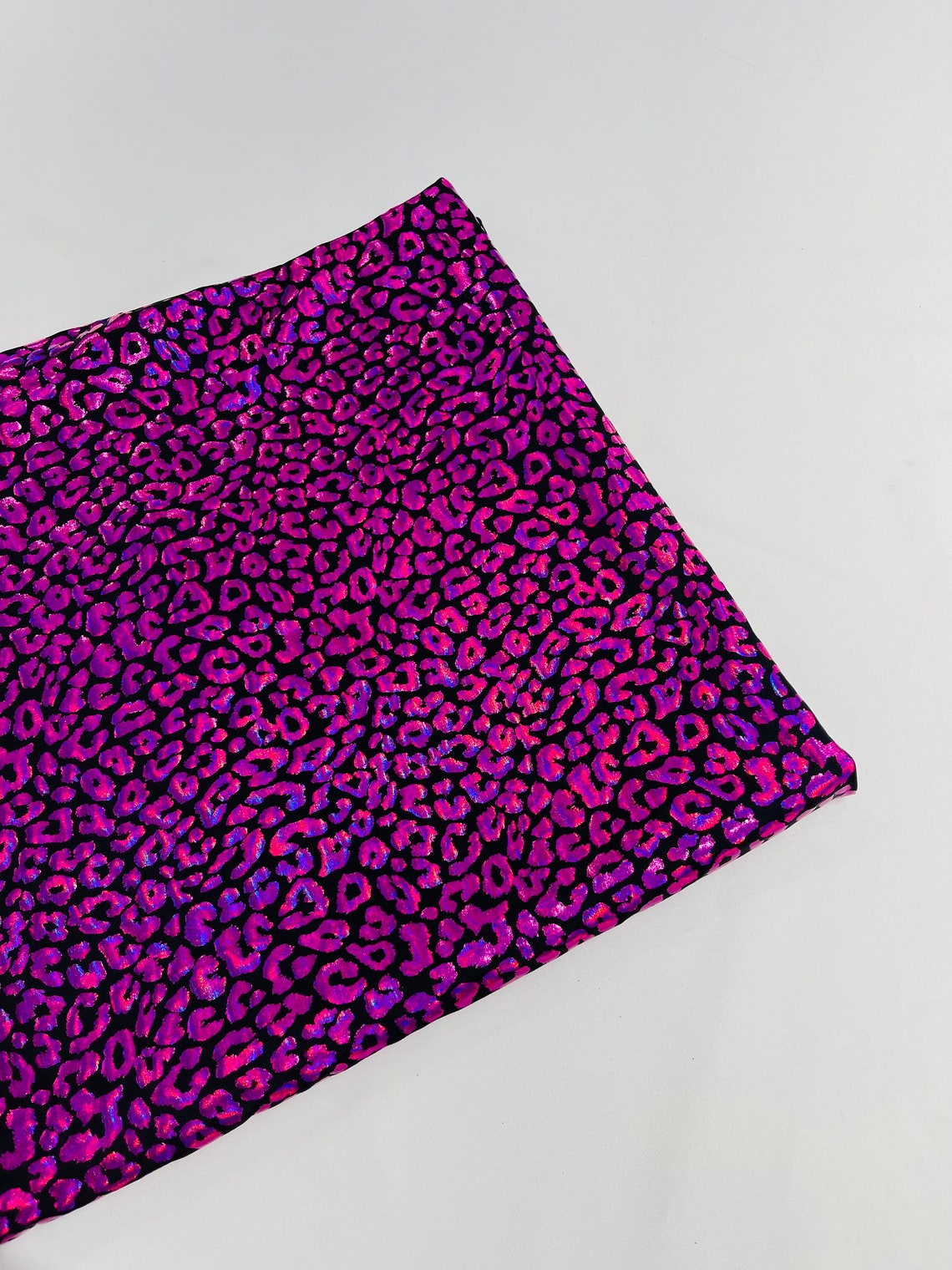 LEOPARD - Print Poly Spandex Fabric 4 Way Stretch - Sold By The Yard - FUCHSIA - Ideal For Dostumes, Dresses, Leggings,