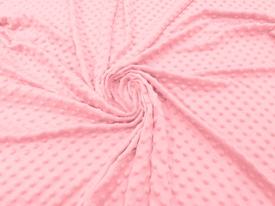 MINKY - Baby Blanket Crafts Decor Ultra Soft Cuddling - LT PEACH - Minky Dimple Dot Soft Cuddle Fabric - Craft Fabrics Sold by The Yard.