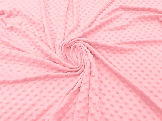 MINKY - Baby Blanket Crafts Decor Ultra Soft Cuddling - LT PEACH - Minky Dimple Dot Soft Cuddle Fabric - Craft Fabrics Sold by The Yard.