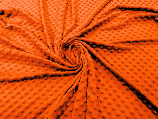 MINKY - Baby Blanket Crafts Decor Ultra Soft Cuddling - NEON ORANGE - Minky Dimple Dot Soft Cuddle Fabric - Craft Fabrics Sold by The Yard.