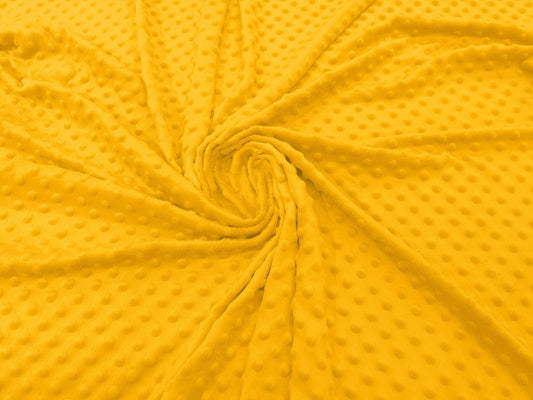 MINKY - Baby Blanket Crafts Decor Ultra Soft Cuddling - YELLOW - Minky Dimple Dot Soft Cuddle Fabric - Craft Fabrics Sold by The Yard.