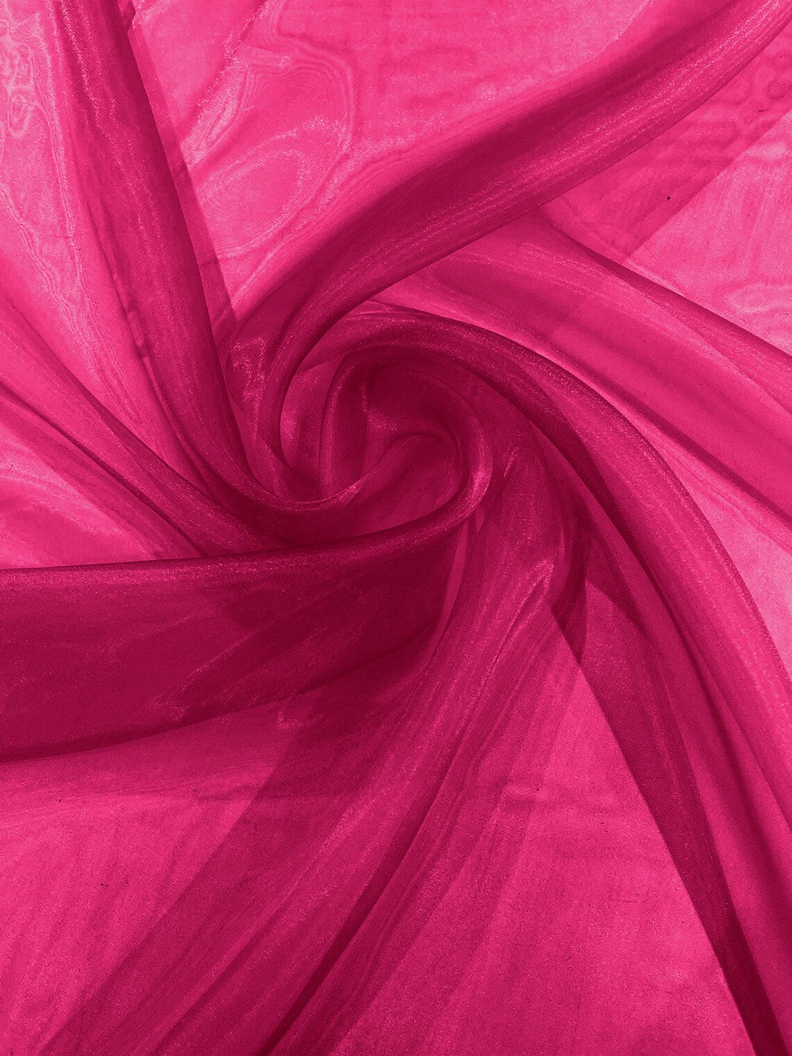 Polyester Soft Light Weight, Sheer - MAGENTA - See Through Crystal Organza Fabric Sold By The Yard.