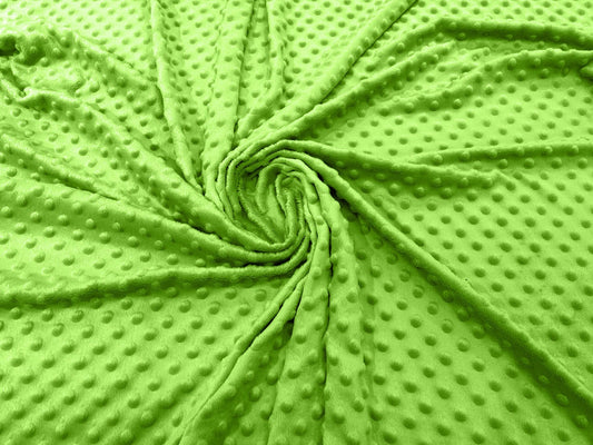 MINKY - Baby Blanket Crafts Decor Ultra Soft Cuddling - LIME - Minky Dimple Dot Soft Cuddle Fabric - Craft Fabrics Sold by The Yard.