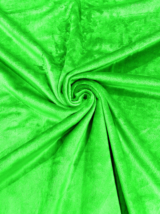 Minky Solid Baby Soft Fabric - LIME - Sold By Yard Baby Blanket Crafts Decor Soft Cuddling - Quilting, Baby Accessories, Pillows, Throws,